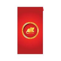jaar van de Rat behang. gelukkig nieuw Chinese poster. Rat symbool. logo ontwerp. vector