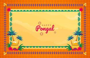 gelukkig pongal frame achtergrond concept vector