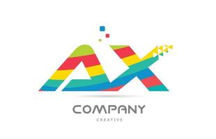 bijl combinatie kleurrijk alfabet brief logo icoon ontwerp. gekleurde creatief sjabloon ontwerp voor bedrijf of bedrijf vector
