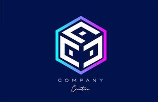 roze blauw c drie brief kubus alfabet brief logo icoon ontwerp met veelhoek ontwerp. creatief sjabloon voor bedrijf en bedrijf vector