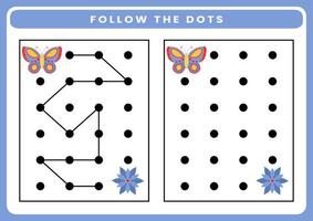 volgen de dots werkblad voor kinderen vector