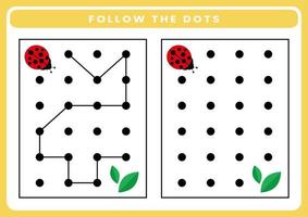 volgen de dots werkblad voor kinderen vector