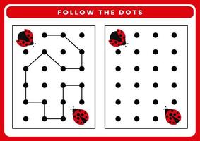 volgen de dots werkblad voor kinderen vector