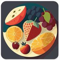 reeks van fruit pictogrammen, fruit vlak vector illustratie.