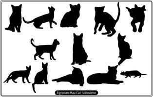 Egyptische mau kat silhouet vrij vector