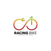 racing fiets logo ontwerp lijn kunst kleur icoon vector