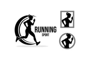 rennen sport logo ontwerp inspiratie vector