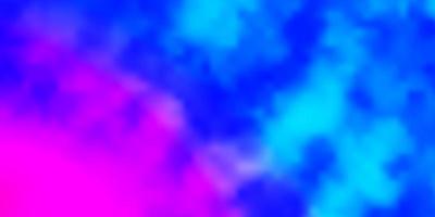 lichtroze, blauwe vectorachtergrond met cumulus. vector
