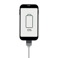 smartphone met accu niveau indicator en USB verbinding. vector infografisch.