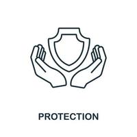 bescherming icoon van verzekering verzameling. gemakkelijk lijn bescherming icoon voor Sjablonen, web ontwerp en infographics vector