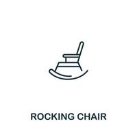 schommelen stoel icoon van ouderen zorg verzameling. gemakkelijk lijn element schommelen stoel symbool voor Sjablonen, web ontwerp en infographics vector