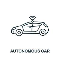 autonoom auto icoon van iot verzameling. gemakkelijk lijn autonoom auto icoon voor Sjablonen, web ontwerp en infographics vector