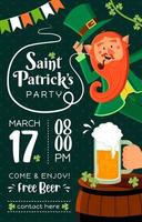 saint patrick's party poster vector