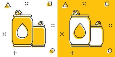 Frisdrank kan icoon in grappig stijl. drinken fles tekenfilm vector illustratie Aan geïsoleerd achtergrond. drank plons effect teken bedrijf concept.