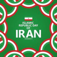 Islamitisch republiek dag van ik rende vector sjabloon met circulaire lint nationaal kleuren. geschikt voor sociaal media na.