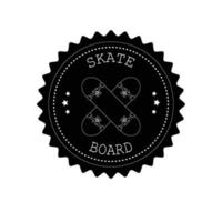 vector retro logo met skateboard