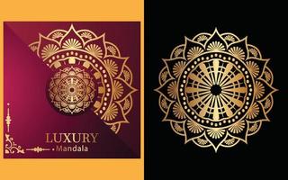 luxe sier- mandala ontwerp achtergrond in goud kleur voor jezelf vector