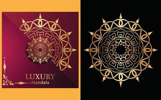 luxe sier- mandala ontwerp achtergrond in goud kleur voor jezelf vector