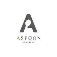 eerste brief een lepel of restaurant icoon logo ontwerp sjabloon vector