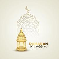 Ramadan kareem viert ontwerp met traditioneel lantaarn vector