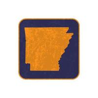 Arkansas staat kaart plein met grunge textuur. vector illustratie.