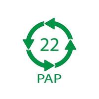 papier recycling symbool pap 22. vectorillustratie. vector