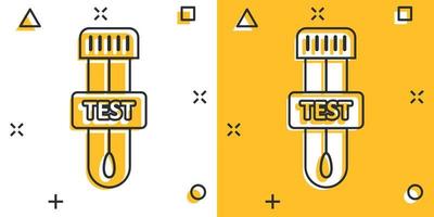 coronavirus test icoon in grappig stijl. covid-19 tekenfilm vector illustratie Aan geïsoleerd achtergrond. medisch diagnostisch plons effect teken bedrijf concept.