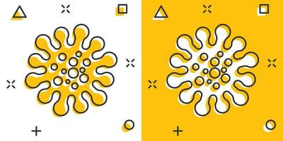 ziekte bacterie icoon in grappig stijl. allergie tekenfilm vector illustratie Aan wit geïsoleerd achtergrond. microbe virus plons effect bedrijf concept.