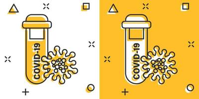 coronavirus test icoon in grappig stijl. covid-19 tekenfilm vector illustratie Aan geïsoleerd achtergrond. medisch diagnostisch plons effect teken bedrijf concept.