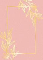 elegant goud bloemen ontwerp Aan roze waterverf papier structuur vector