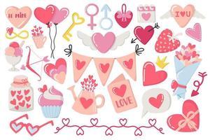 schattig Valentijnsdag dag doodles reeks vector