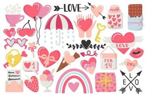 schattig Valentijnsdag dag doodles reeks vector