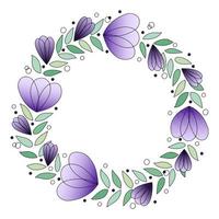 set kransen met schattige bonte bloemen vector