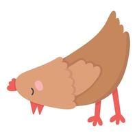 tekening vlak clip art schattig huiselijk kip, haan vector