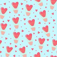 naadloos patroon voor Valentijnsdag dag met ballonnen vector