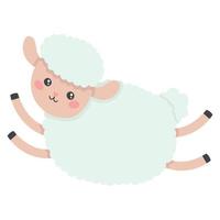 tekening vlak clip art schattig weinig schapen vector