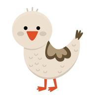 vector gansje icoon. schattig tekenfilm weinig gans illustratie voor kinderen. boerderij baby vogel geïsoleerd Aan wit achtergrond. kleurrijk vlak dier afbeelding voor kinderen