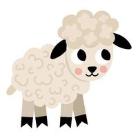 vector lam icoon. schattig tekenfilm weinig schapen illustratie voor kinderen. boerderij dier baby geïsoleerd Aan wit achtergrond. kleurrijk vlak ooi afbeelding voor kinderen