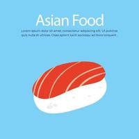 Aziatisch voedsel sushi vector illustratie, Japans traditioneel voedsel