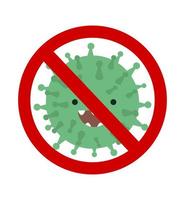 cartoon covid-19 coronavirus karakter stopbord vector