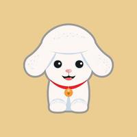 sticker van een schattig poedel puppy vector