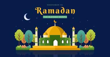 marhaban ja Ramadan. de gezegend maand. vector