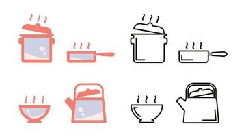 keuken gereedschap of keuken gereedschap reeks icoon, vector ontwerp Aan wit achtergrond.