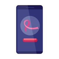 roze lint in smartphone van borst kanker bewustzijn vector ontwerp