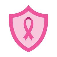 roze lint in schild van borst kanker bewustzijn vector ontwerp