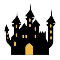 halloween, achtervolgd kasteel in wit achtergrond vector