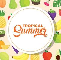 tropisch zomer banier, met vers fruit vector
