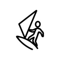 surfplank zee strand pictogram vector. geïsoleerde contour symbool illustratie vector