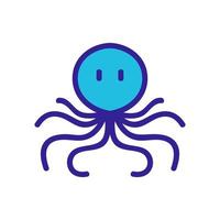 groothoofdig Octopus met versmallen lang tentakels icoon vector schets illustratie