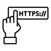 https-protocol vectorvector. geïsoleerde contour symbool illustratie vector